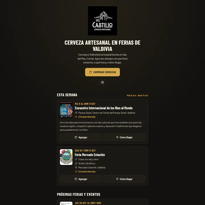 Sitio de Cerveza Del Castillo hecho por Selvática