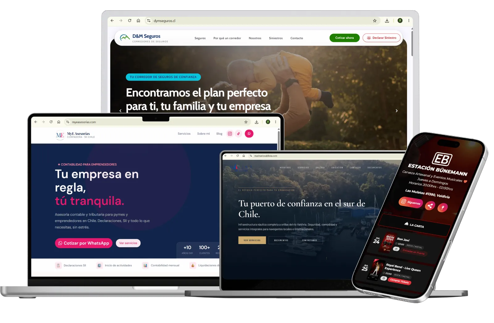 Sitio web diseñado por Selvática visto en computador y celular